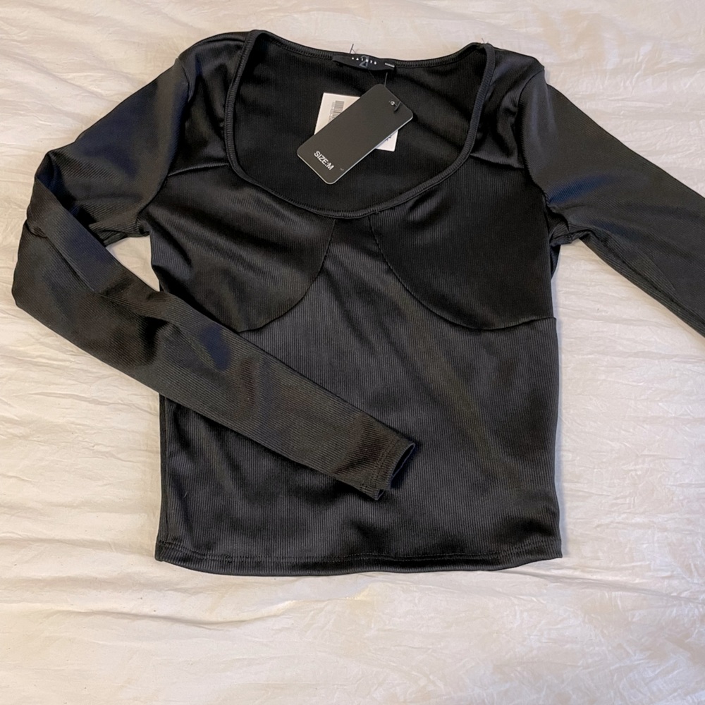 Black corset style long sleeve